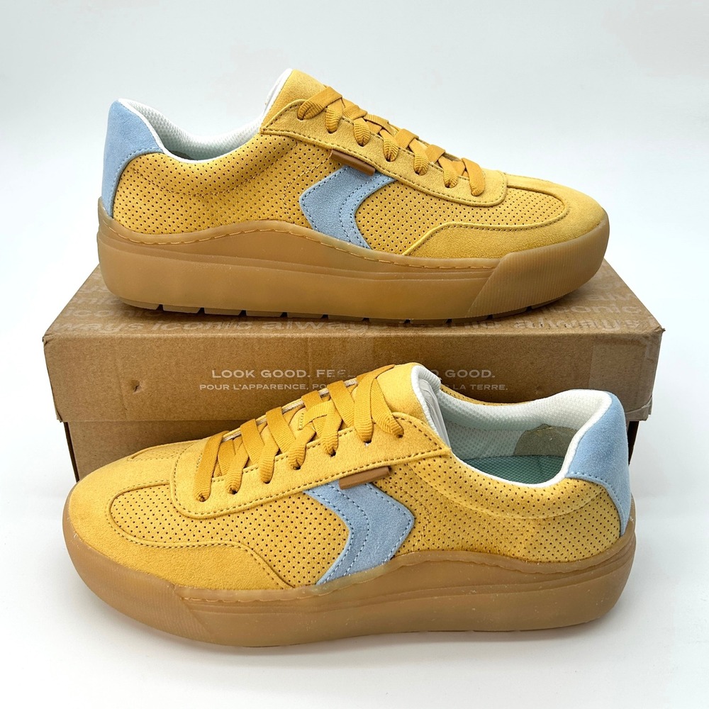Womens Platform Sneakers Dr. Scholls Time Off Win Size 8.5 Yellow Blue Gum NEW